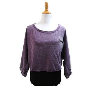 A N m Wash Out 80s Crop Top Baggy Cotton  L